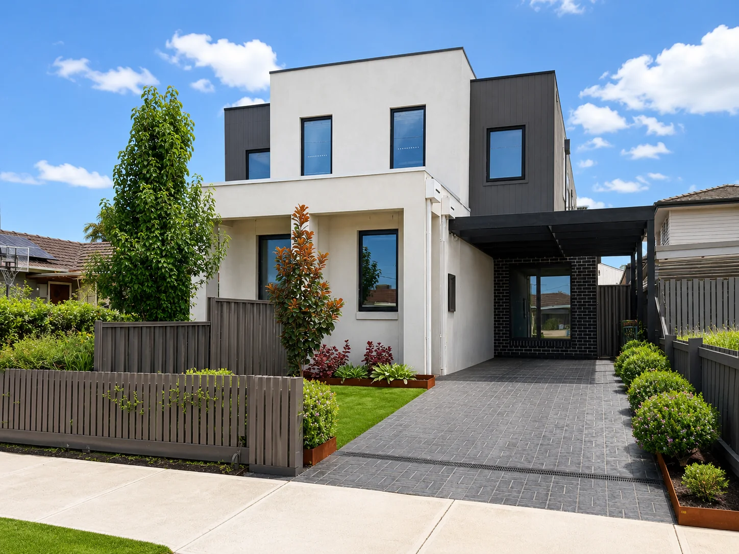Modern White Charcoal Duplex